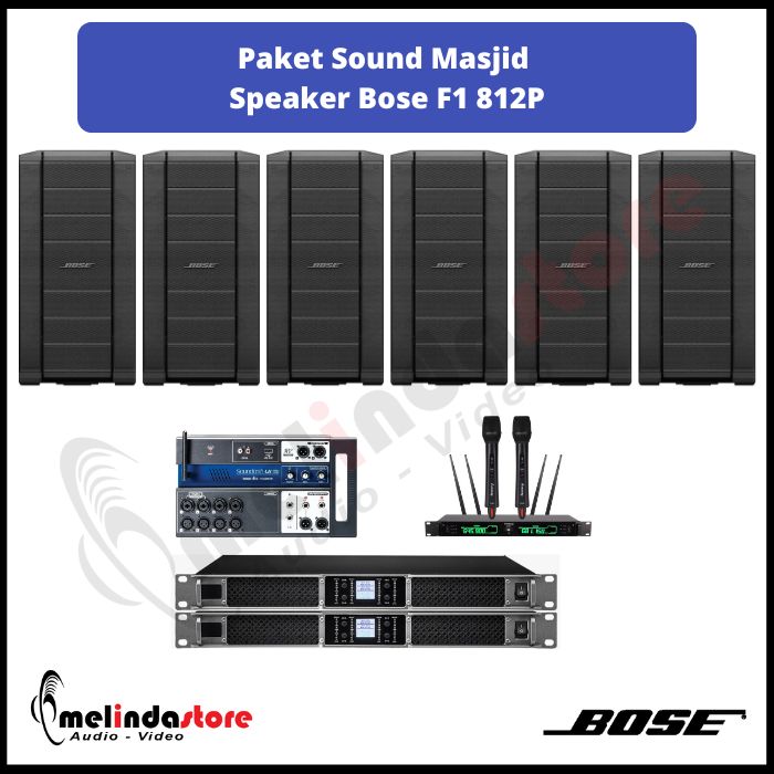 Paket Sound System Masjid Indoor Speaker Bose F1 812P | 6 Speaker